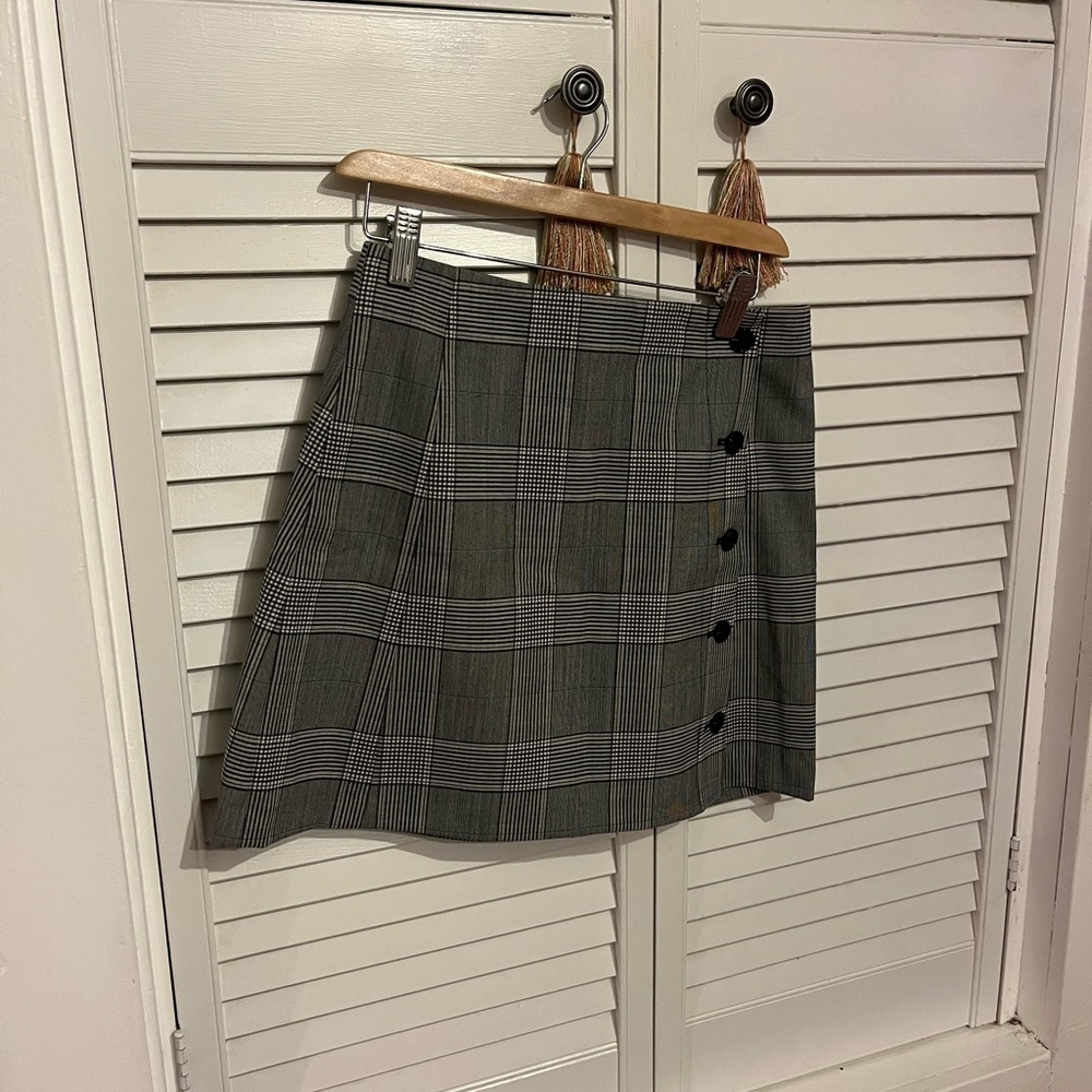Sunday Best Black and White Plaid A-Line Skirt
